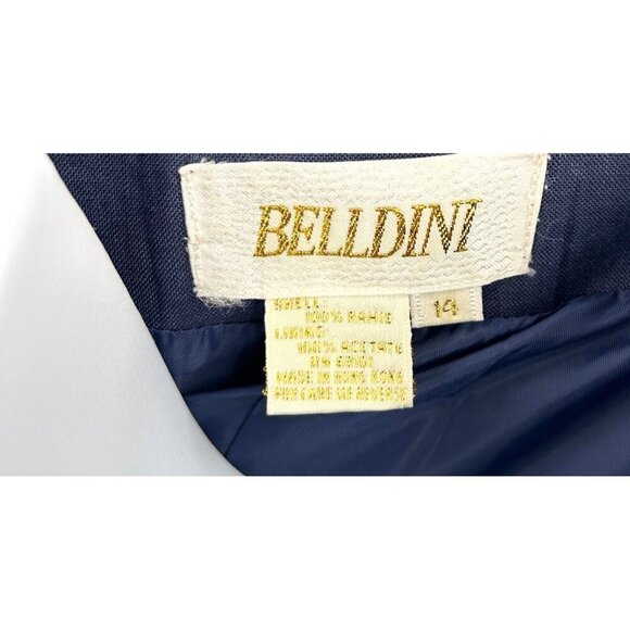 VINTAGE BELLDINI NAVY BLUE WHITE OVERSIZED NAUTICAL BLAZER JACKET - 14 - Picture 6 of 11